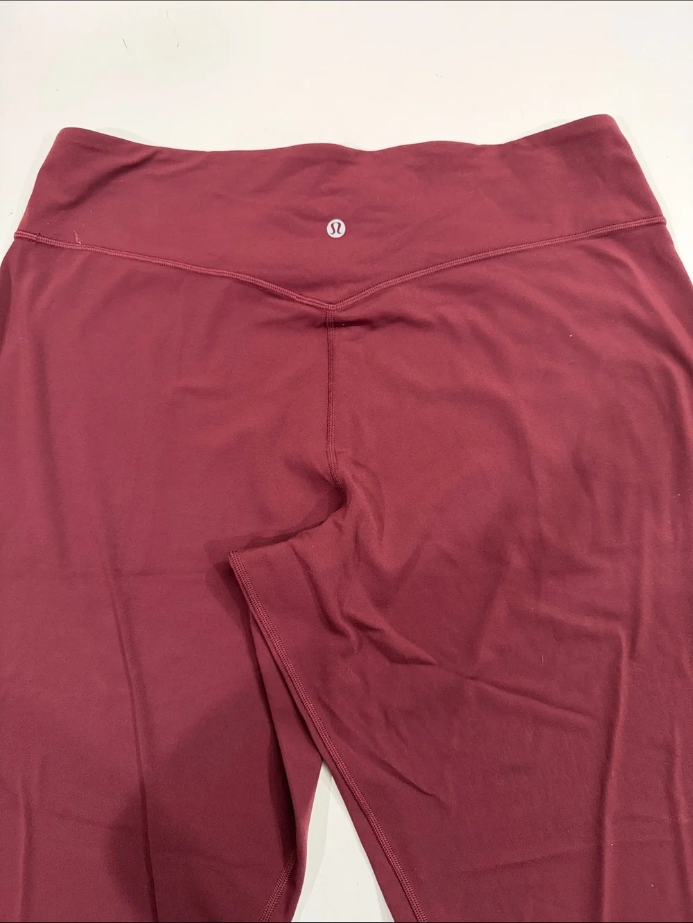 Lululemon Burgundy Athleisure Leggings with Lululemon Logo